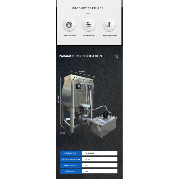 Vapour Blasting Cabinet Closed Loop System Dustless Sand Blast Machine