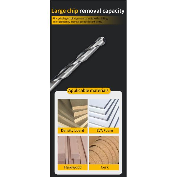 YingBa Manufacturer Solid Carbide 2 Flutes Ball Nose Router Bits for Wood Milling Cutter