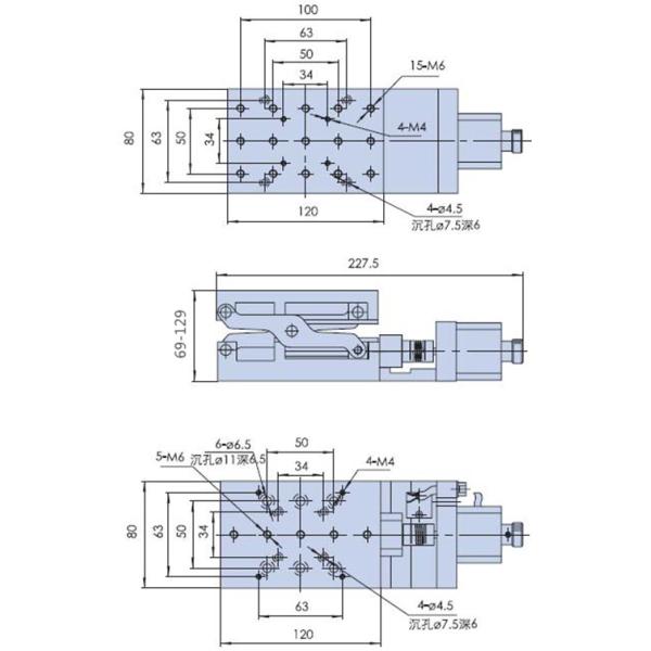 Two Dimensional Combined Stage Motorized Lab Jack For Ultra Thin Linear Stage