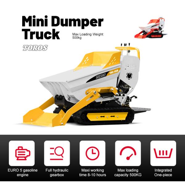 Manual Automatic Small Crawler Dumper 500-800KG Gasoline Powered