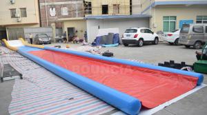 China 27m Long Air Sealed Inflatable Water Slides For Lakeside / Inflatable Slip N Slide on sale