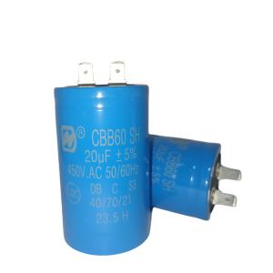 Wholesale CBB60 S3 Motor Run Capacitor 450V 20mfd Submersible Starter Capacitor With Two Quick-Connect Terminals from china suppliers