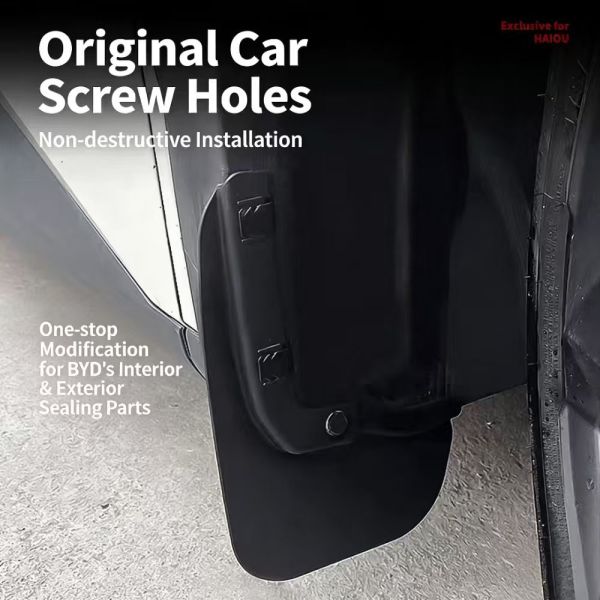 Premium High Quality Replacement No-Drill Mud Flaps BYD Seagull | Scratch-Resistant PE Rubber Fender Flares Heavy-Duty Splash