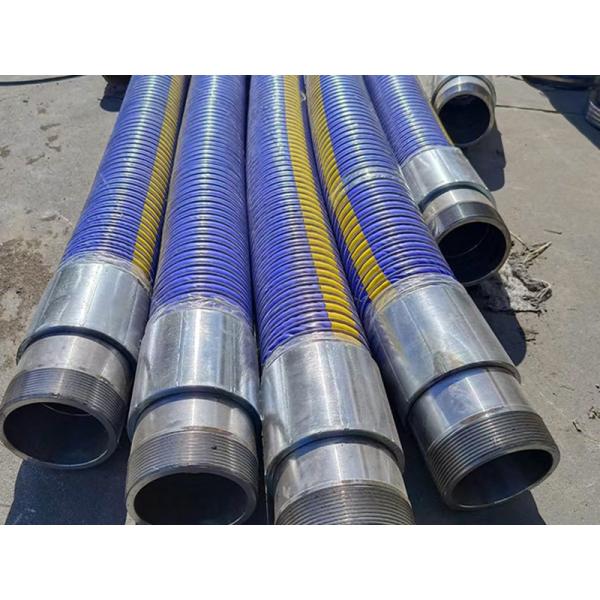 Flexible Composite Cargo Hose Coupling Assembly Blue Chemical Oil Resistant