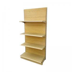 Wholesale Retail Store Wood Gondola Shelving Wood Grain Transfer Heavy Duty Shelves from china suppliers