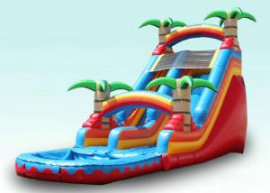 Wholesale Red Tropical Kids Garden Water Slide With Pool , Blow Up Water Slide Backyard Inflatable Water Slide from china suppliers