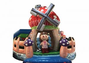 Wholesale Durable Inflatable Bounce House Beautiful Inflatable mushroom bouncer inflatable farm jumping with fence around from china suppliers