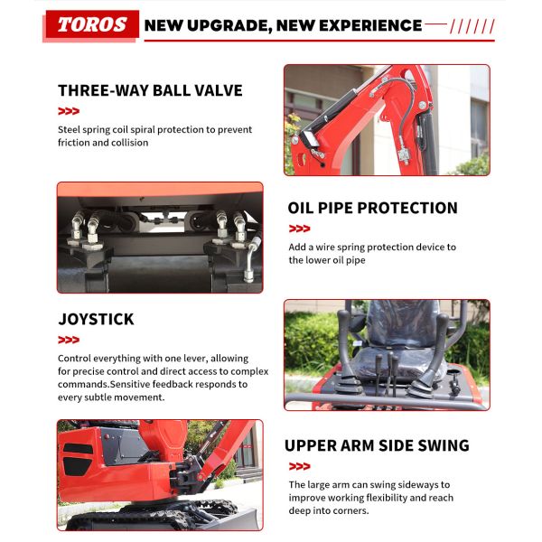 TE-10 Mini Excavator Latest one-ton mini excavator，New mechanical structure，Thickened tracks