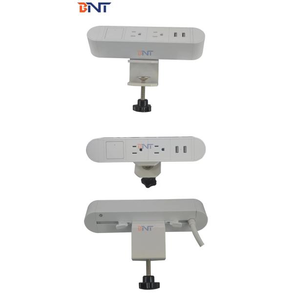 Boente Customize 6.56 Ft Cord 2 USB 2 US Plug And 1 Mount Clamp White Kitchen Desktop Clamp Power Socket Volume Produce