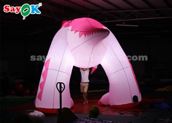 4m Pink Inflatable Dinosaur For Festive Decoration Damp Proof High Air Tightness