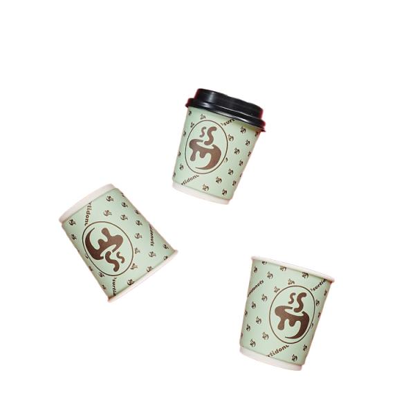 Disposable coffee paper cups are biodegradable customized coffee shop takeaway paper cups