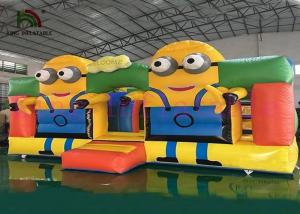 Colorful Minions Commercial Bounce Houses CE Digital Printing PVC Jumping Ground