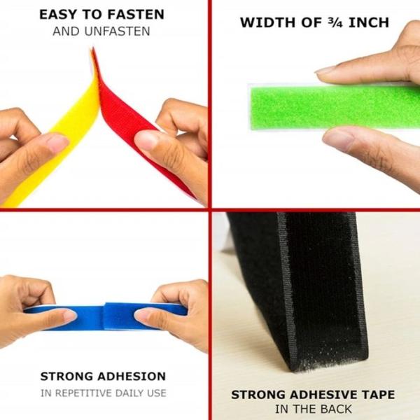Thickness 2mm Self Adhesive Hook And Loop Tape With Sticky Glue Customizable