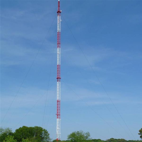 Triangular Mast Outdoor Cellular Communication Mast 30m Triangular Guy Wire Pole ...