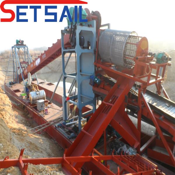 Cyclone Type Hydrocyclone Bucket Chain Mining Gold Dredge for Diamond Mining in River