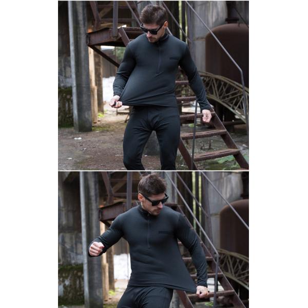 100% Polyester Thermal Military Combat Uniform Underwear Set Square Grid Shake Grain