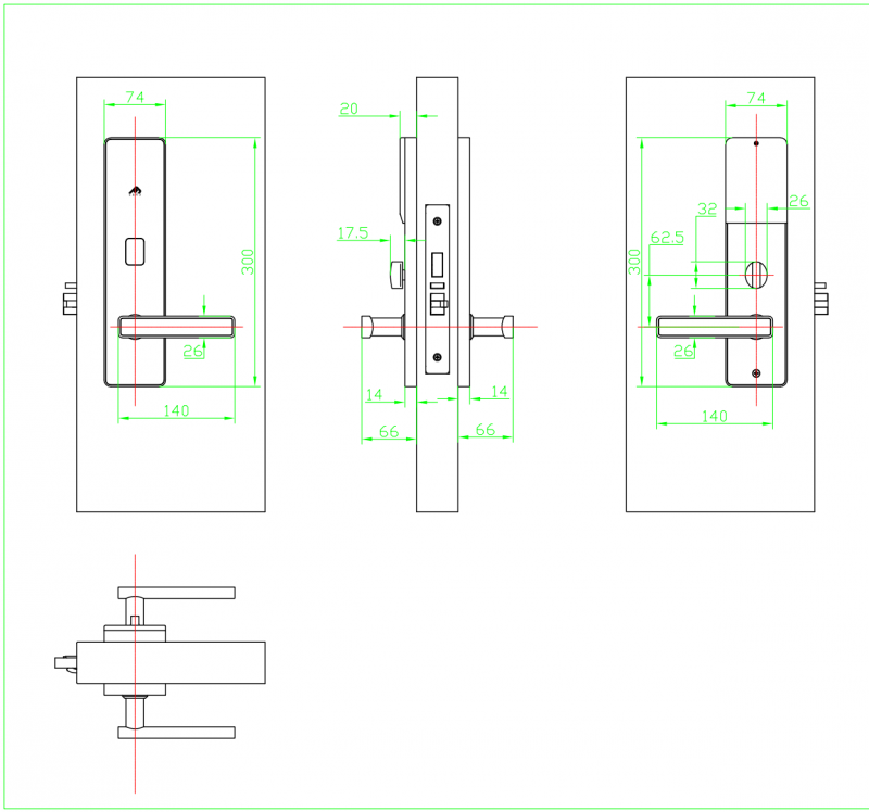 New Arrivals C-level Lock Cylinder Keyless Entry System Smart Handle Door for Highrise Building Access Control