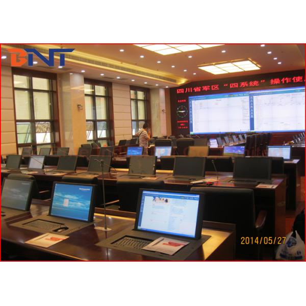 Liberation Army Training Room Audio Video Project , Motor Drive Flip Up Computer Lift