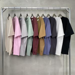 China Custom Unisex Short Sleeves Men's t-shirts Blank 190g Heavyweight 100% Cotton t-shirts on sale
