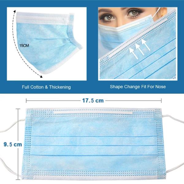 Disposable Earloop Face Mask Skin Friendly For Dust / Pollen Prevention