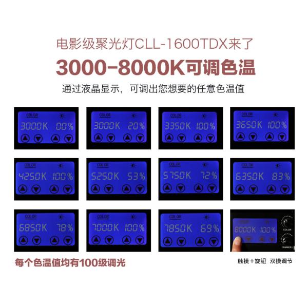 160 Watt LED Studio Lights Spotlight Photography 3000~8000k Manual DMX512 Control