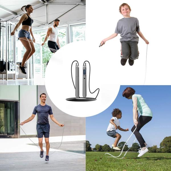 Smart electronic digital skip jump rope two in one with exercise heart rate for fitness