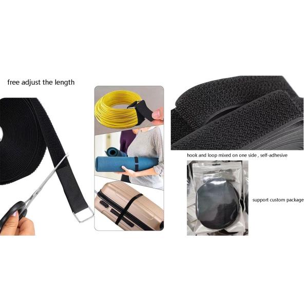 DANSKY Self-Gripping 2-in-1 Hook and Loop Tape Mixed Same Side Hook and Loop for Clothing Bags Shoes Office School Home DIY