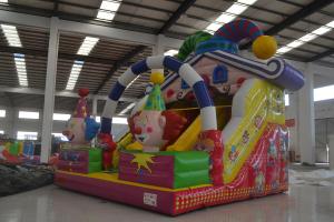 China Classic Inflatable Circus Clown Dry Slide , Pvc Inflatable Clown Slide Funny Clown on sale