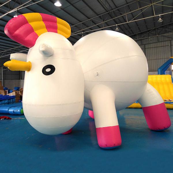 Quality Anti - UV Material Standing Inflatable Unicorn Cartoon For Swimming Pool for sale