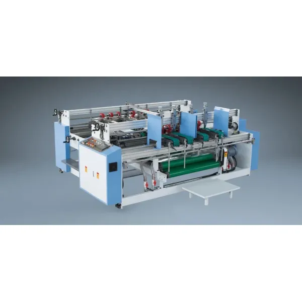 Full-Automatic Double-Piece-Carton Folder Gluer Machine, with Pressing unit and Side output