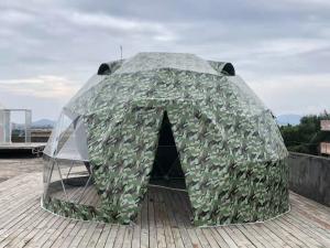 Wholesale Camouflage Outdoor Hotel Steel 5M Geodesic Dome Tent UV Resistance Dome Camping Tent from china suppliers