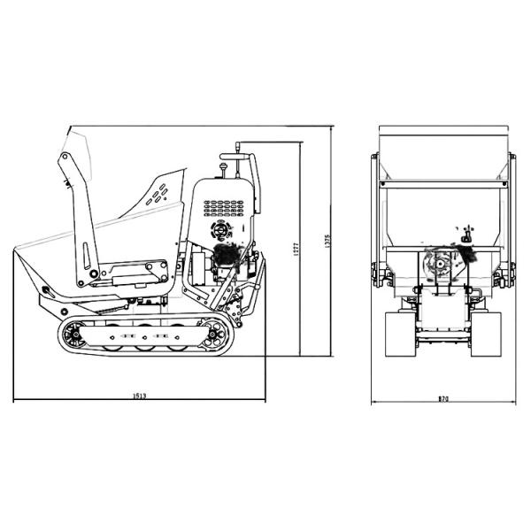 Manual Automatic Small Crawler Dumper 500-800KG Gasoline Powered