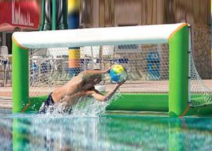 China Heat welding adults inflatable water polo goal with lead free 1000D pvc tarpaulin on sale