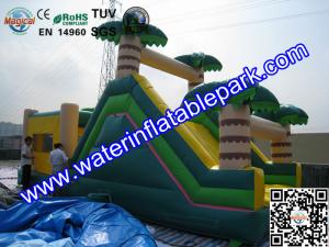 Wholesale Inflatable Bouncer Slide , Commercial Grade Bounce Houses Coconut Trees Tropical Themed from china suppliers