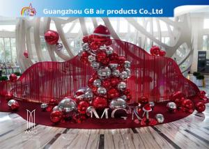 China Red And Silver Inflatable Air Mirror Ball Airtight Customize Size on sale