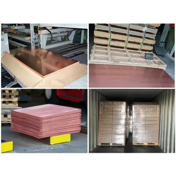 1000 X 2000mm Decorative Copper Sheets Red Rectangular T2 High Corrosion Resistance