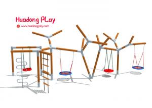 Wholesale Large Playground Equipment Swings , Rose Wood Garden Swing Set For Toddler from china suppliers