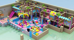 purple theme kids indoor playhouse adventure playground with gun shooting