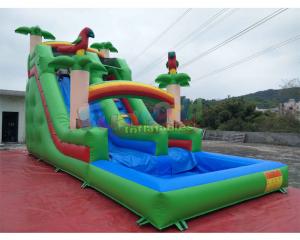 Wholesale Pvc Tarpaulin Kids Inflatable Water Slide With Pool / Commercial Bounce House Water Slide from china suppliers