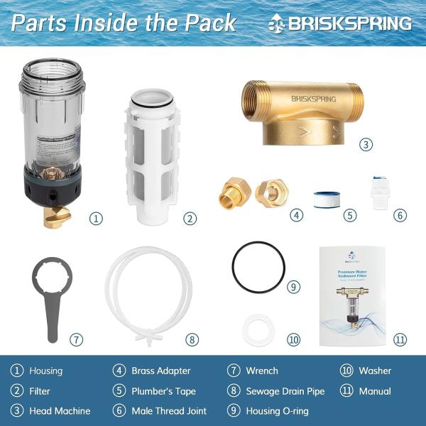Premium Reusable Backwash Sediment Filter with Dual-Sided Scraping for Deep Cleaning and Whole-House Protection