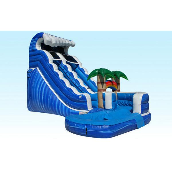 Forest Adventure Inflatable Water Slide And Pool , Bouncy Double Water Slide