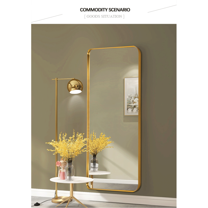 Aluminum Frame Retangular Full Length Dressing Mirror Explosion Proof Rectangular Wall Mirror