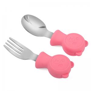 China Durable Harmless Baby Fork And Spoon Set , Lightweight Baby Training Spoon And Fork on sale