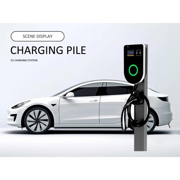 Roadside Wall Mounted EV Charger 30 Amp For Electric Vehicle