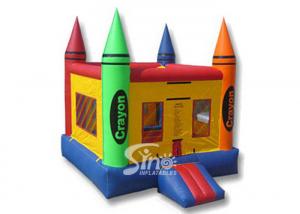 China 13x13 rainbow kids crayon small bounce house with removable cover made of lead free material on sale