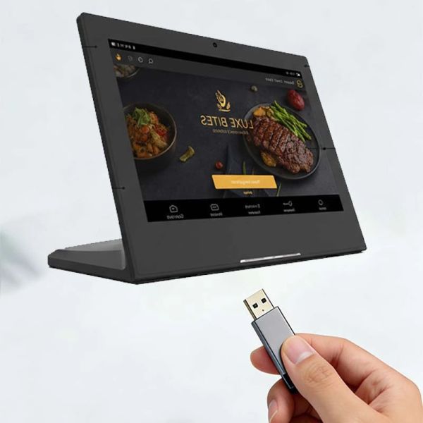 23.8 Inch Digital Menu Board with Split Screen and Video Playback for Restaurants