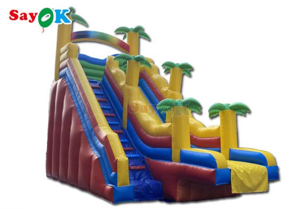 Quality Kids Inflatable Slide Commercial Inflatable Water Slide With Copper Palm Tree Theme for sale