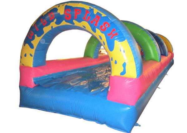 Quality Inflatable the commercial rainbow water slide inflatable horizontal direction interesting wild splash on sale for sale