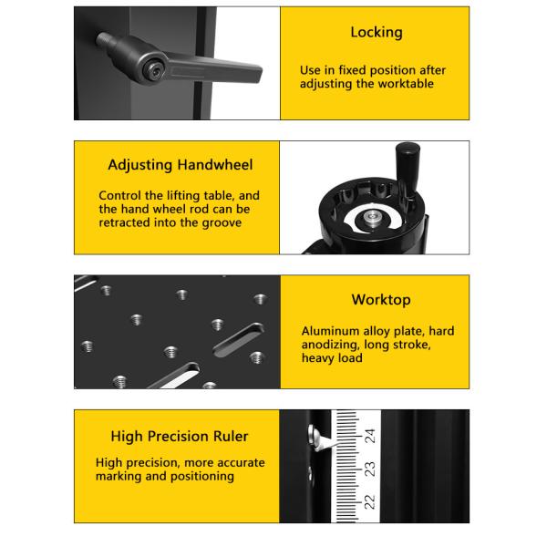 Z Axis Large Stroke Manual Lab Jack T Shaped Screw Drive Hand Lifting Stage