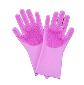 China Multifunctional Silicone Rubber Brush Gloves Heat Insulated For Dishwasher on sale